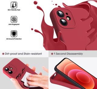 Supdeal Funda de Silicona Líquida para iPhone 12,