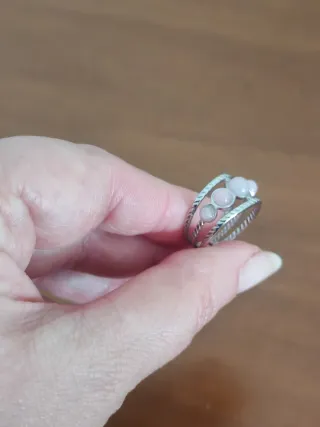 Anello Acciaio Quarzo Rosa Regolabile