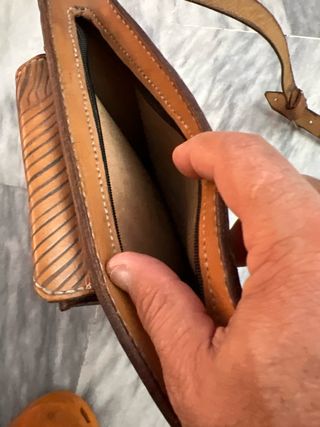 Bolso de cintura de cuero genuino