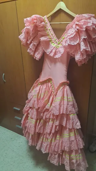 Vestido Gitana Volantes Rosa