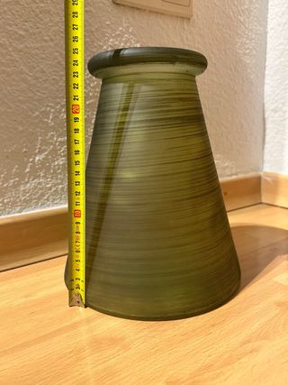 Jarrón de cristal grueso verde