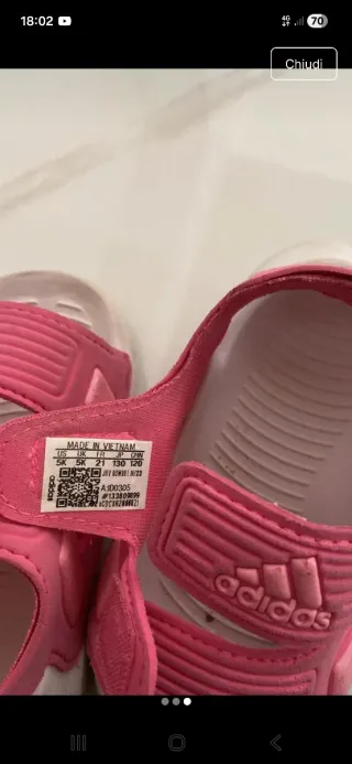 Ciabatte Adidas bimba n.21