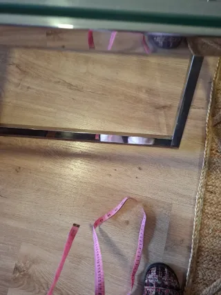 Mesa auxiliar cristal y metal 60x50cm