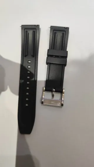 Correas Caucho Hamilton 22mm Negro/Plata