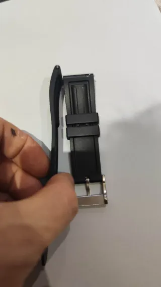 Correas Caucho Hamilton 22mm Negro/Plata