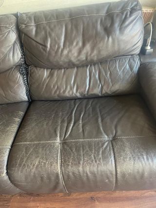 Sofá Chaise Longue Piel Marrón