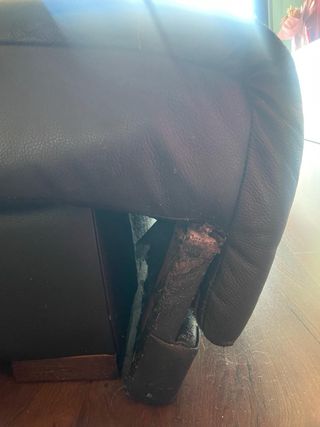 Sofá Chaise Longue Piel Marrón