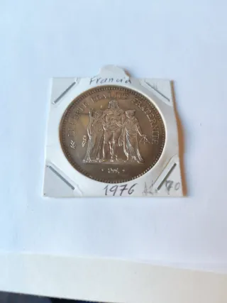Moneda Francia 1976 Plata