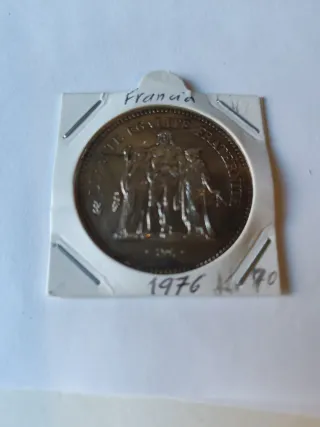 Moneda Francia 1976 Plata