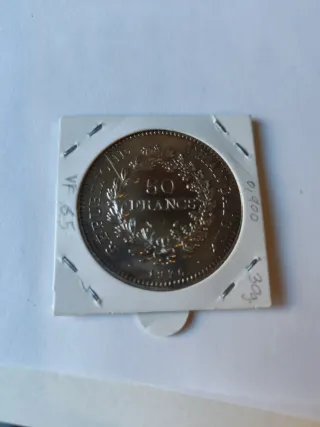 Moneda Francia 1976 Plata