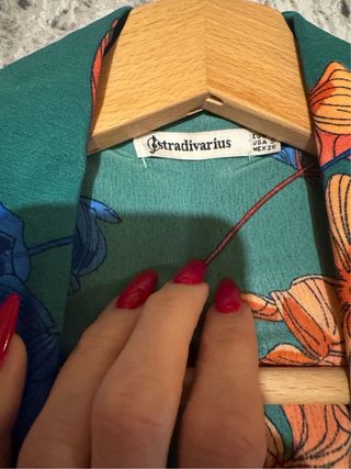 Giacca Stradivarius floreale verde Tg S