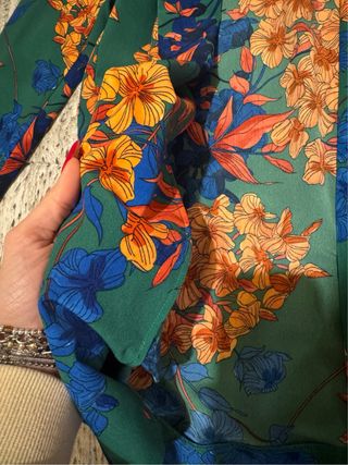 Giacca Stradivarius floreale verde Tg S