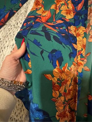 Giacca Stradivarius floreale verde Tg S