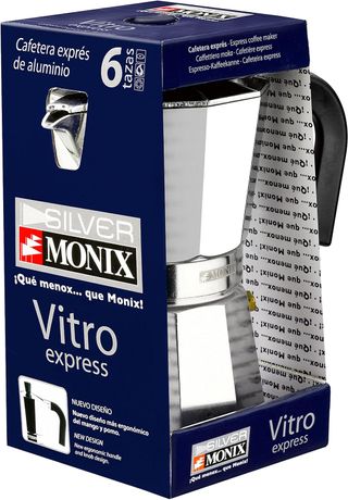 Monix Vitro Express Cafetera de aluminio 9 tazas,