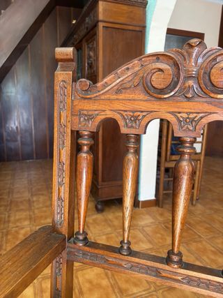 Juego 4 Sillas Clásicas Madera Tapizadas