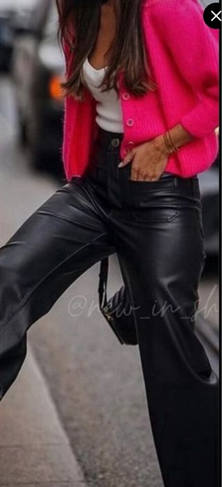 Pantalón Zara Piel Negro Ancho BAJADO DE PRECIO!!!