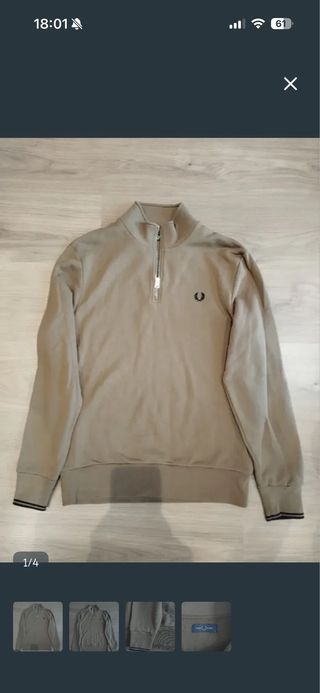 Sudadera Fred Perry Beige Talla L
