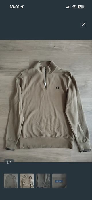 Sudadera Fred Perry Beige Talla L