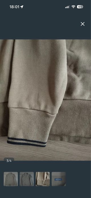 Sudadera Fred Perry Beige Talla L