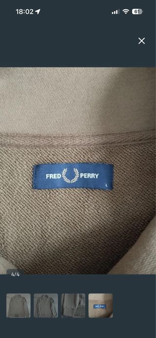 Sudadera Fred Perry Beige Talla L