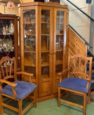 Vitrina Provenzal Madera y Cristal