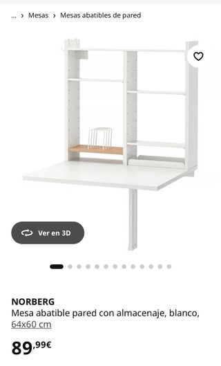 Escritorio Estantería IKEA Blanco. Modelo NORBERG.
