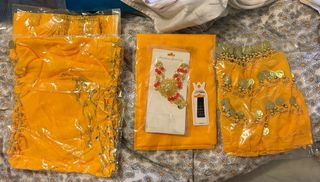 Disfraz Danza Vientre Mujeres Amarillo Talla Única