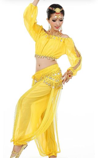 Disfraz Danza Vientre Mujeres Amarillo Talla Única