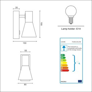 Aplique Lámpara Pared Vintage Madera y Metal