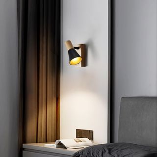 Aplique Lámpara Pared Vintage Madera y Metal