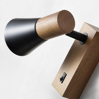 Aplique Lámpara Pared Vintage Madera y Metal