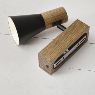 Aplique Lámpara Pared Vintage Madera y Metal