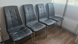 Lote 4 Sillas Modernas gris para restaurar