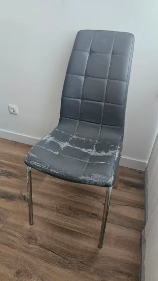 Lote 4 Sillas Modernas gris para restaurar