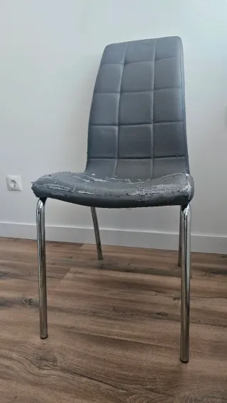 Lote 4 Sillas Modernas gris para restaurar