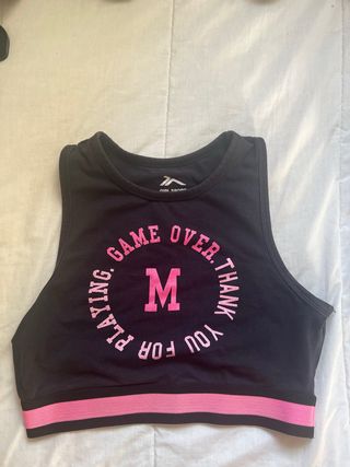 Top deportivo GIGI SPORT mujer negro rosa