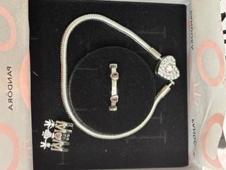 Conjunto Pulsera, Anillo Corazón y charn Mom