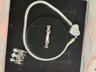 Conjunto Pulsera, Anillo Corazón y charn Mom