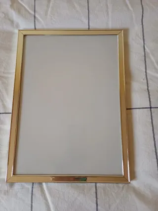 Marco de fotos metálico plateado nuevo, 32x23,5 cm