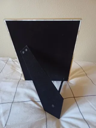 Marco de fotos metálico plateado nuevo, 32x23,5 cm