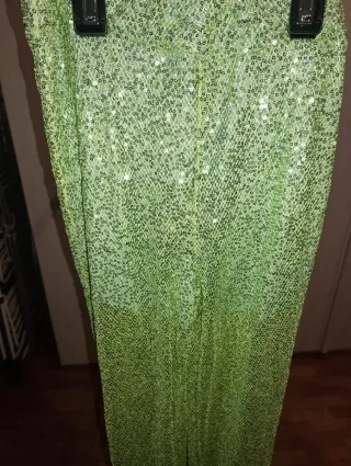 Pantaloni verdi paillettes