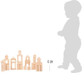 Small Foot 11396 Ladrillos de Madera Natural, Made