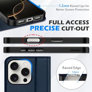 SHIELDON Funda Cartera Compatible con iPhone 16 Pr