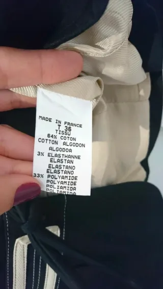 Caroll Talla 36 - Blazer Negra y Crema