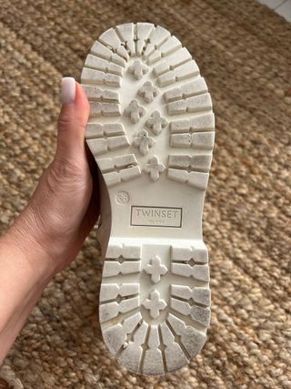 Botines Twin Set Cuero Blanco Talla 36