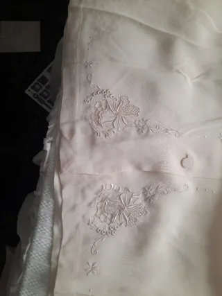 Blusa seda bordada vintage beige/dorado