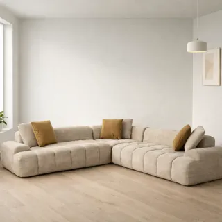 Sofá modular rinconera beige