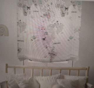 Tenda a Rullo per Bambini con Mappa del Mondo