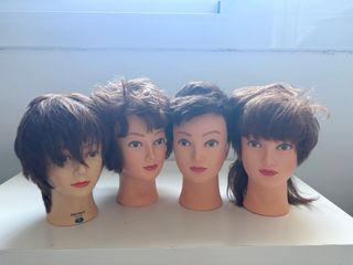 4 cabezas maniquí peluquería