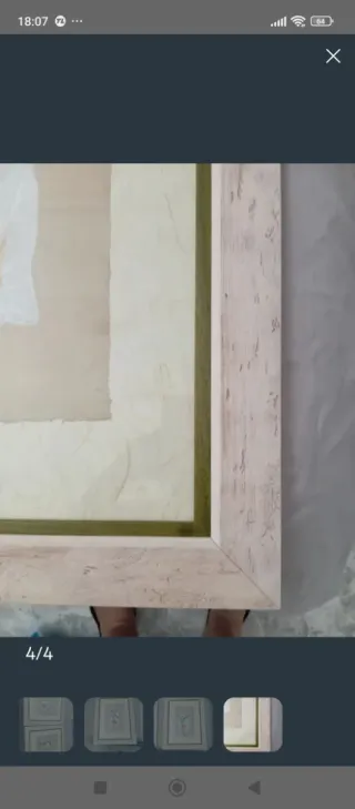 2 Cuadros Grandes Flores Beige y Verde grande